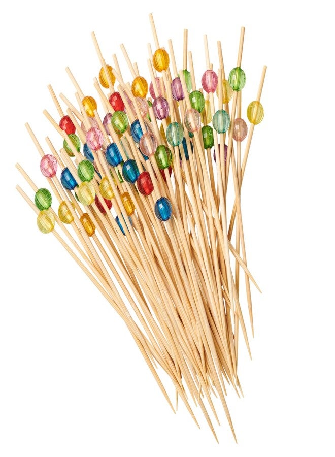 قوستو أعواد كوكتيل وأعواد طعام من غوستو [200 قطعة] - أعواد أسنان خشبية فاخرة بطول 4.7 بوصة للمقبلات وأعواد كوكتيل للمشروبات - أعواد أسنان لؤلؤية بألوان متنوعة - Image 1