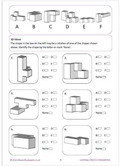 11+ Essentials - 3-D Non-verbal Reasoning Book 1 (First Past the Post) - CEM (Durham University)  - Image 4