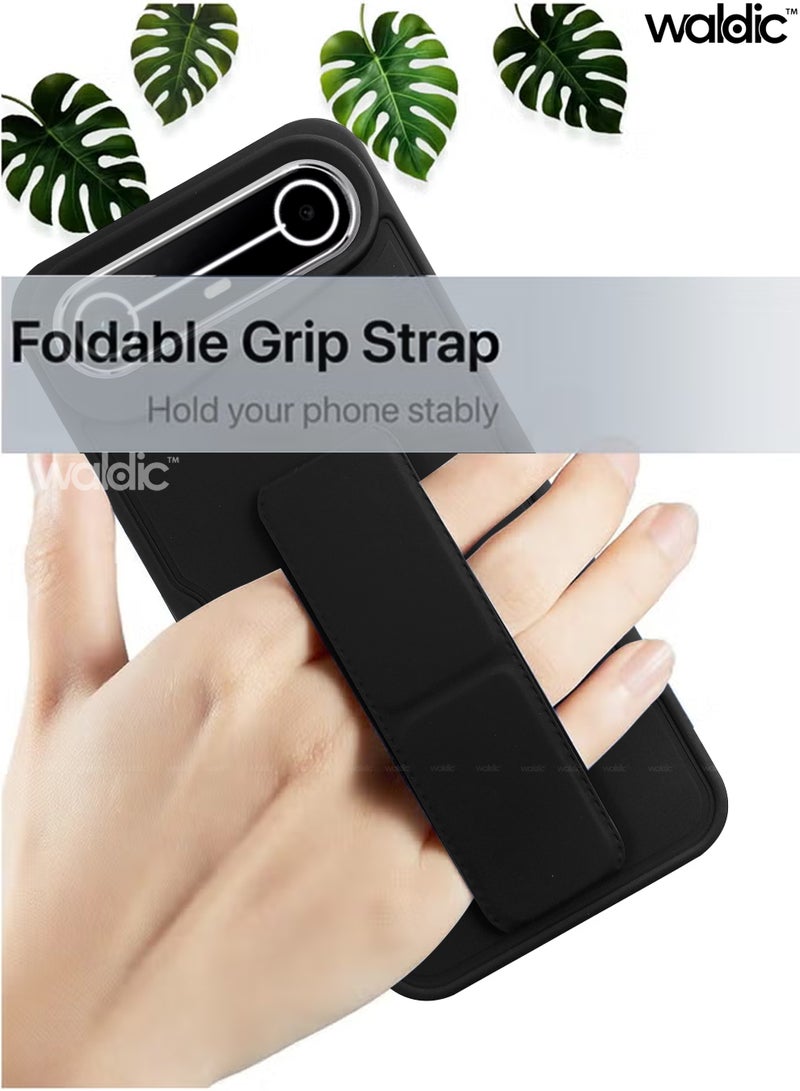 Waldic Tecno Pova Slim Premium Case | Premium Silicone Magnetic Hand Grip Holder Case Cover Designed for Tecno Pova Slim | Tecno Pova Slim Case Camera and Drop Protection Thin Protective Back Cover Case for Tecno Pova Slim - Black - Image 5