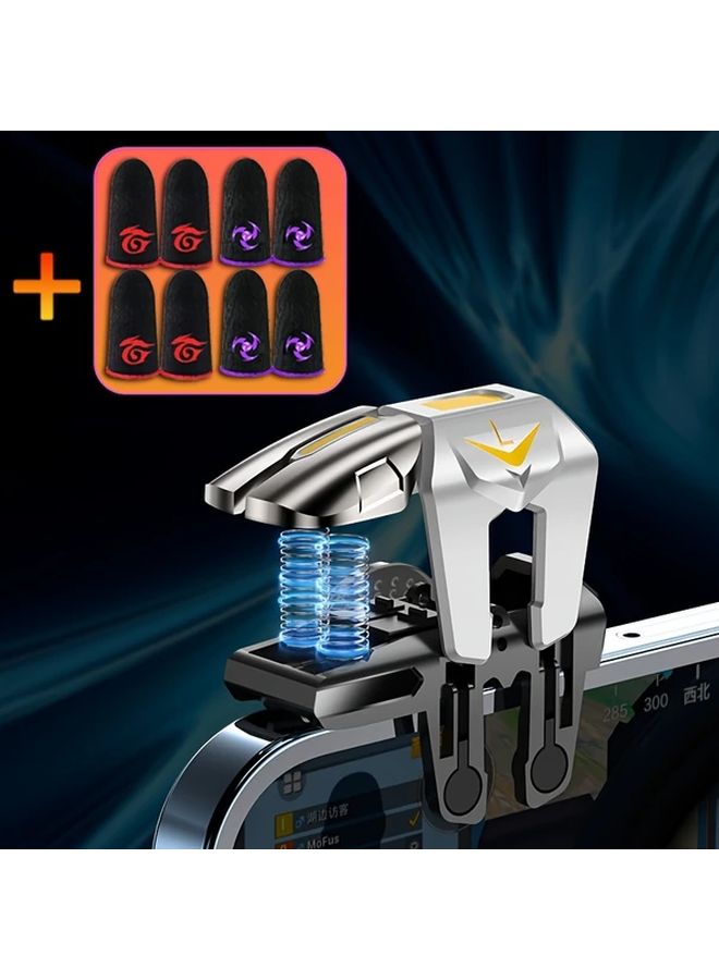 White Mobile Game Trigger 4 Finger Cots L1 R1 Alloy Button for iPhone Android Phone Gaming - Image 4