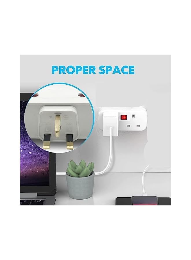 The Bros Universal Adapter with 4 Electrical Multi socket plug, Multiple Outlet Extender, Side Outlet Splitter Box, Wall Tap Power Plug Expander for Home - Image 5