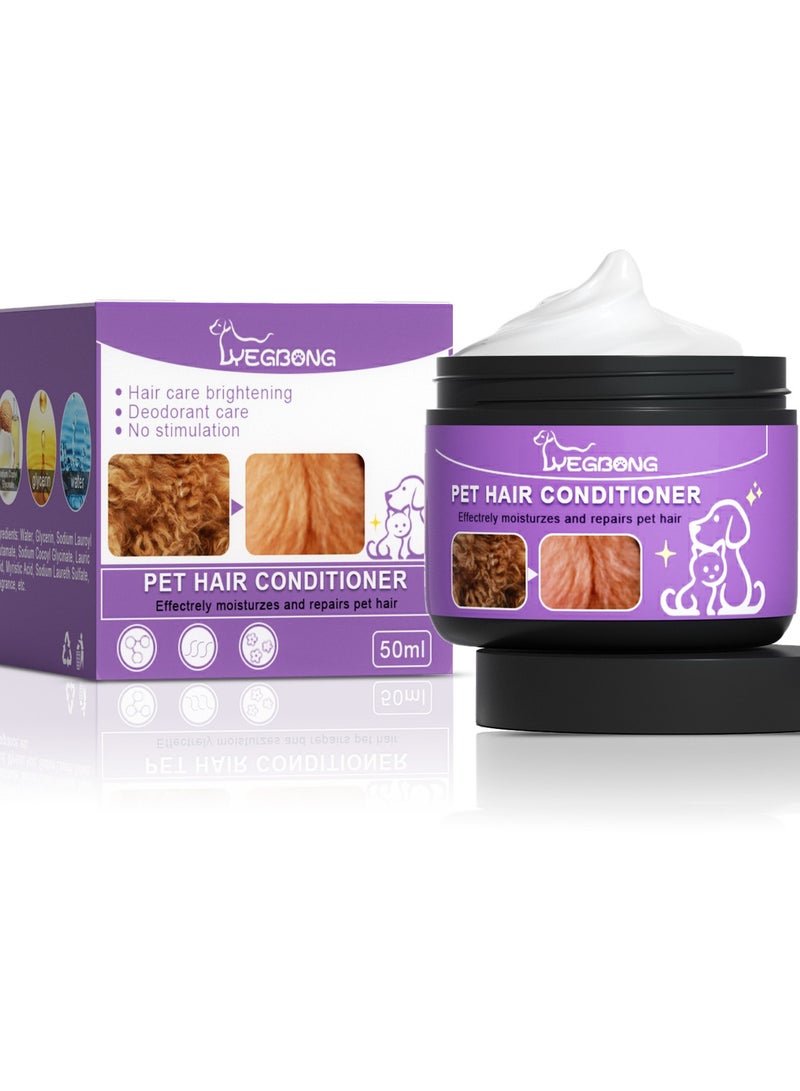 YEGBONG Pet Hair Conditioner,Natural Coat Conditioner for Pet Grooming,Dog Conditioner,Hair Conditioner for Dogs,Gentle Moisturize Skin Dog Skim Cream,Pet Hair Conditioner Makes Hair Fluffy  - Image 1