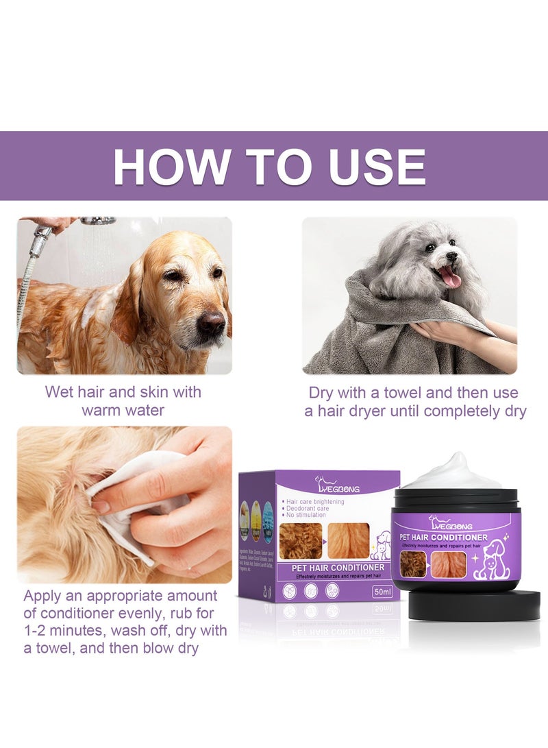YEGBONG Pet Hair Conditioner,Natural Coat Conditioner for Pet Grooming,Dog Conditioner,Hair Conditioner for Dogs,Gentle Moisturize Skin Dog Skim Cream,Pet Hair Conditioner Makes Hair Fluffy  - Image 5
