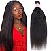 Odir Kinky Straight Human Hair Bundles 18 Inch Unprocessed 9A Brazilian Yaki Straight Virgin Hair Weave 1 Bundle Kinky Straight Hair Extensions 100g/Bundle Natural Color - Image 2