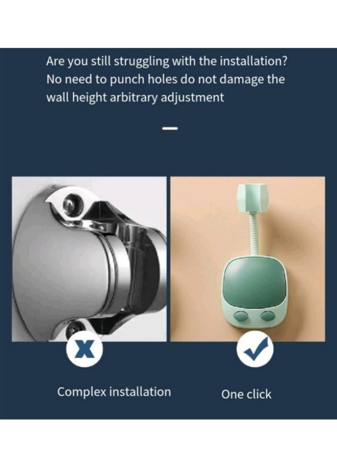 Punch-Free Shower Head Bracket Shake Head Adjustable Bathroom Shower Head Bracket Green  - Image 3