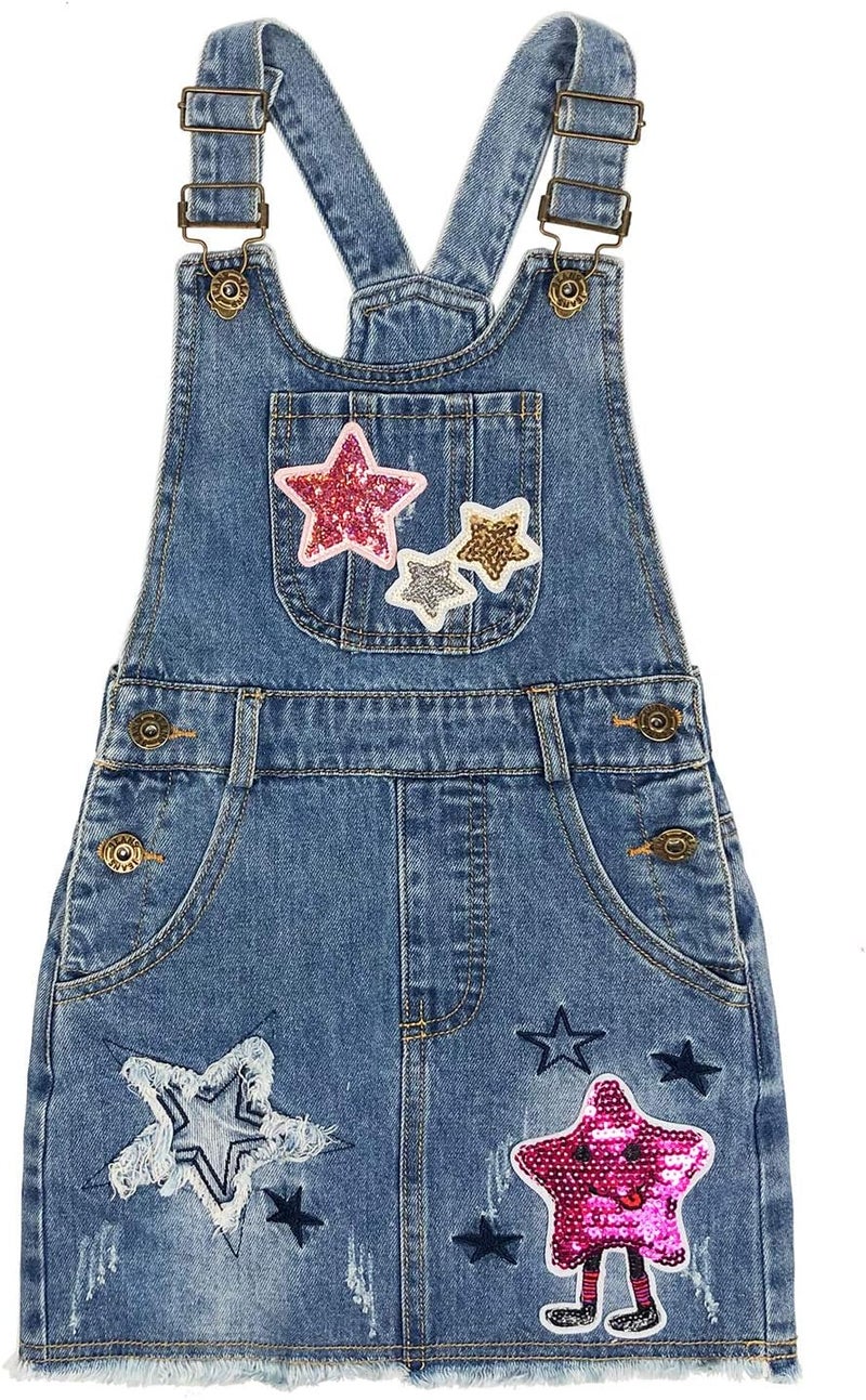 Peacolate 4-11T Little&Big Girls Jumper Dress Casual Strap Denim Overalls - Image 1