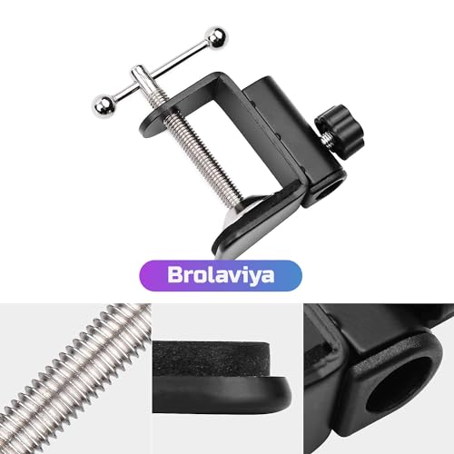 BROLAVIYA Desk Base Clamp Mount for Microphone Boom Scissor Arm, Table C Clip for Articulating arm Stand, or Mic Stand Fits Up to 1.77 inch 4.5cm Thickness. - Image 4