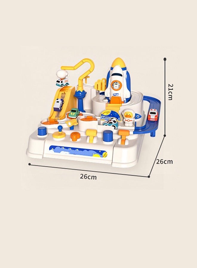 Track Adventure Toys Space Adventure Toys Kids Car Adventure Toy Magnetically attracted astronauts With 4 themed cars  - Image 2