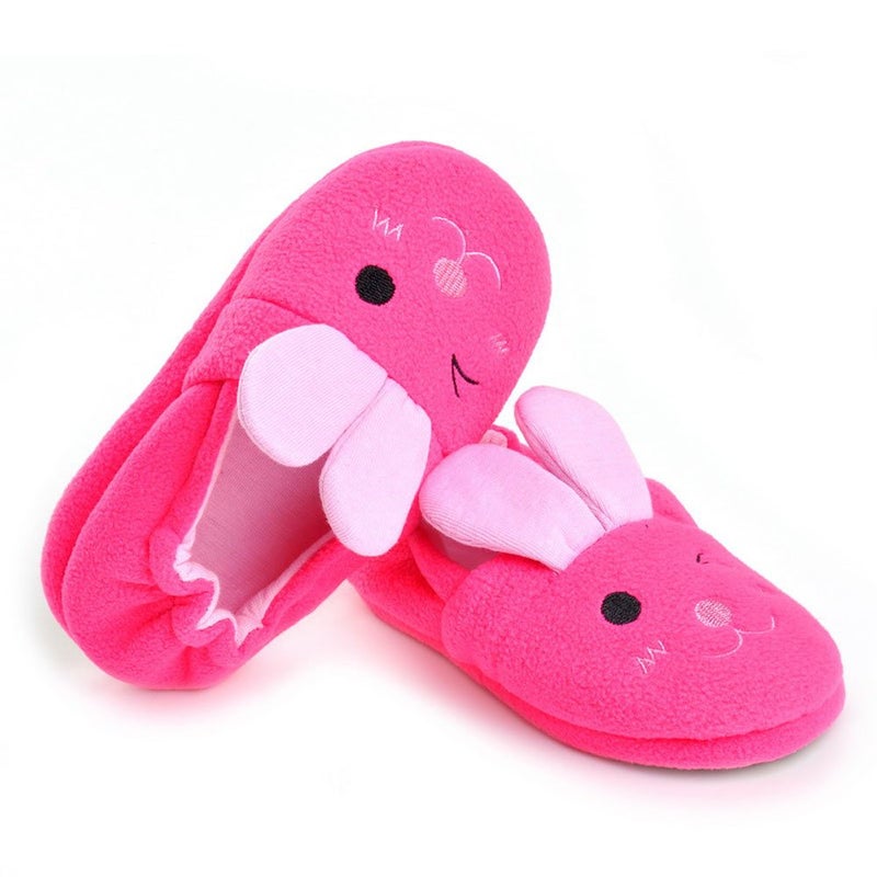 Enteer Baby Girls' Rabbit Slipper 11-12 M US Little Kid Pink - Image 3