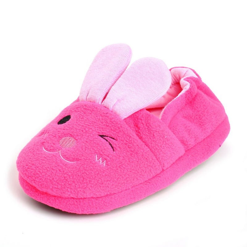 Enteer Baby Girls' Rabbit Slipper 11-12 M US Little Kid Pink - Image 1