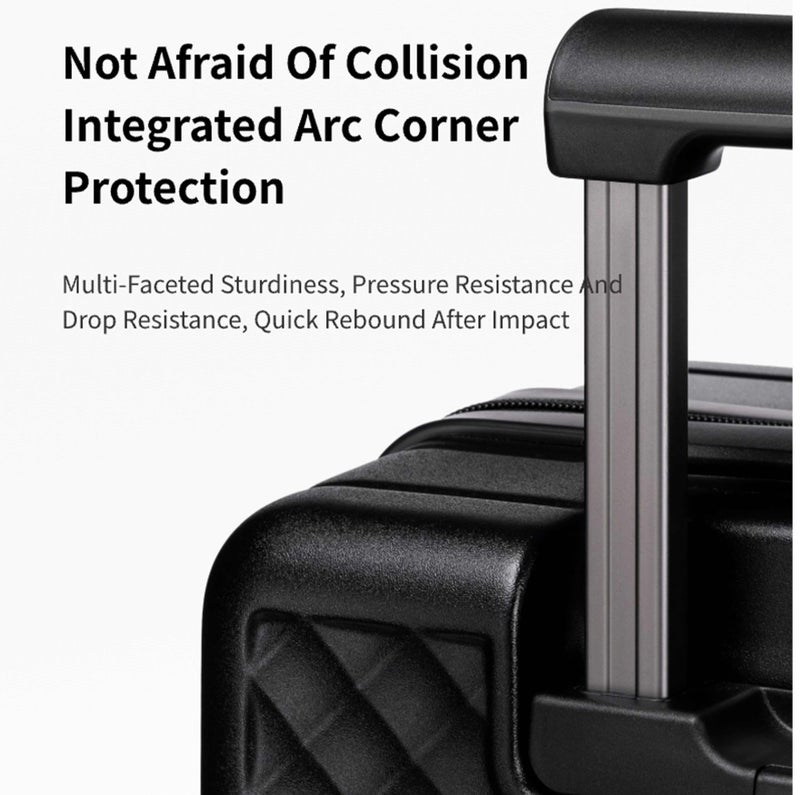 ARCTIC HUNTER Hard Shell Luggage Front-Loading Fashion Carryon Luggage Trolley with TSA Compatible Combination Lock and Safe Zipper, LGX002-20, Black - Image 3