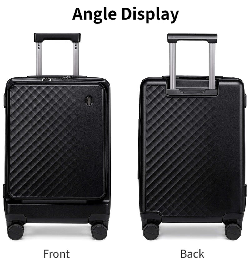 ARCTIC HUNTER Hard Shell Luggage Front-Loading Fashion Carryon Luggage Trolley with TSA Compatible Combination Lock and Safe Zipper, LGX002-20, Black - Image 5