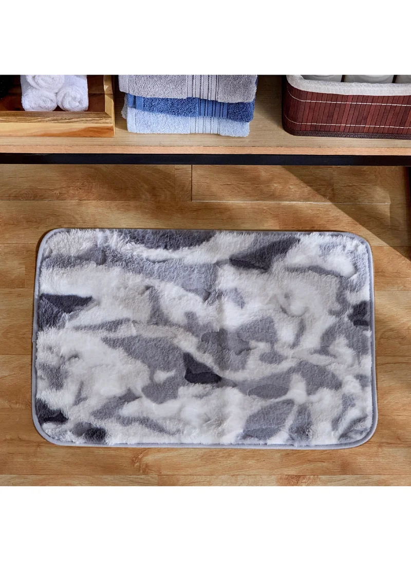Home Box Henna Printed Rabbit Fur Bath Mat 60 x 40 cm