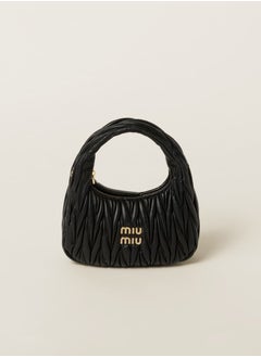 MIU MIU MIU Wander Matelass é Crescent Bag Women's Handbag Adjustable Shoulder Bag (Black)  - Image 1