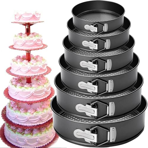 Yetthpowr 6PCS Springform Pan Round Non Stick Cheesecake Pan Durable Cake Baking Pans with Removable Bottom Cake Molds for Baking - Image 1
