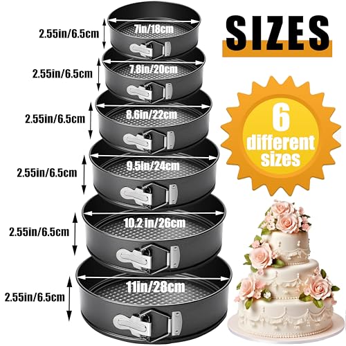 Yetthpowr 6PCS Springform Pan Round Non Stick Cheesecake Pan Durable Cake Baking Pans with Removable Bottom Cake Molds for Baking - Image 3