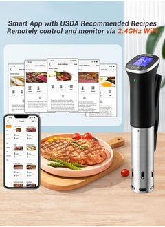 INKBIRD INKBIRD ISV-300W WiFi Sous Vide Machine IPX7 Waterproof Sous Vide Cooker APP Remote Control with Recipes Alarms Timer Booking Function  - Image 2
