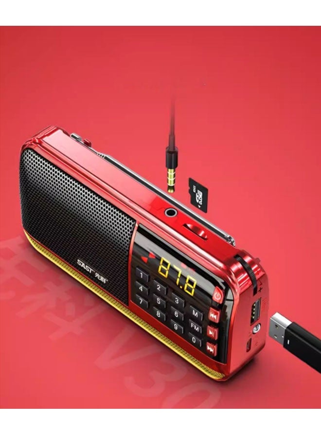 نيوترل مكبر صوت V30 Retro Cassette يجمع بين تشغيل الموسيقى وراديو FM وشاشة LED في جهاز واحد. مثالي لغرف المعيشة والمكاتب وغرف النوم وغيرها. كما أنه هدية رائعة لكبار السن. (اللون) - Image 4