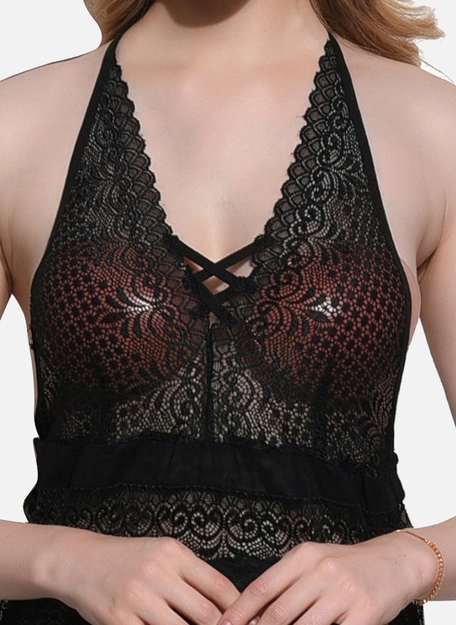 FIMS Self Design Shoulder Straps Lace Baby Doll - Image 2