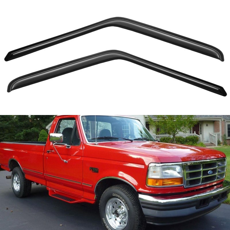 Window Visors Rain Guards for 19801996 Ford Bronco OutChannel Window Vent Wind Deflectors Visors Shades for 8096 F150 F250 F350 Standard Cab for 2 Front Doors