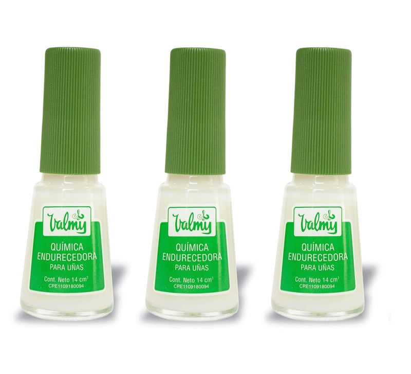 Valmy Quimica Endurecedora Nail Hardener  Strengthener and Protective Polish Treatment for Extra Strong Nails  Pack of 3