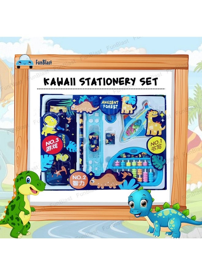 فنبلاست مجموعة أدوات مكتبية فن بلاست كاواي للأطفال - هدايا إرجاع القرطاسية للأطفال، مجموعة أدوات مكتبية للطلاب، علبة أقلام، مسطرة، ممحاة، مبراة مع لعبة لودو وعداد ألعاب، هدايا عيد ميلاد (غابة)، متعددة الألوان - Image 5