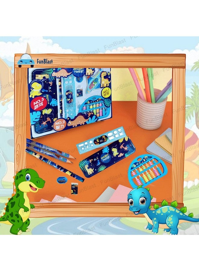 فنبلاست مجموعة أدوات مكتبية فن بلاست كاواي للأطفال - هدايا إرجاع القرطاسية للأطفال، مجموعة أدوات مكتبية للطلاب، علبة أقلام، مسطرة، ممحاة، مبراة مع لعبة لودو وعداد ألعاب، هدايا عيد ميلاد (غابة)، متعددة الألوان - Image 4