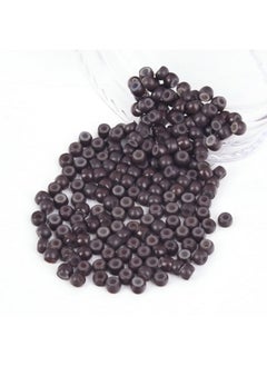200Pcs Nano Ring Beads Silicone Lined Beads For Nano Ring Human Hair Extensions 5 Color Optional (Brown)