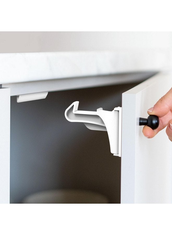 moonybaby 12-Pack Invisible Baby Proof Cabinet Latch Locks by Moonybaby, White - Image 1