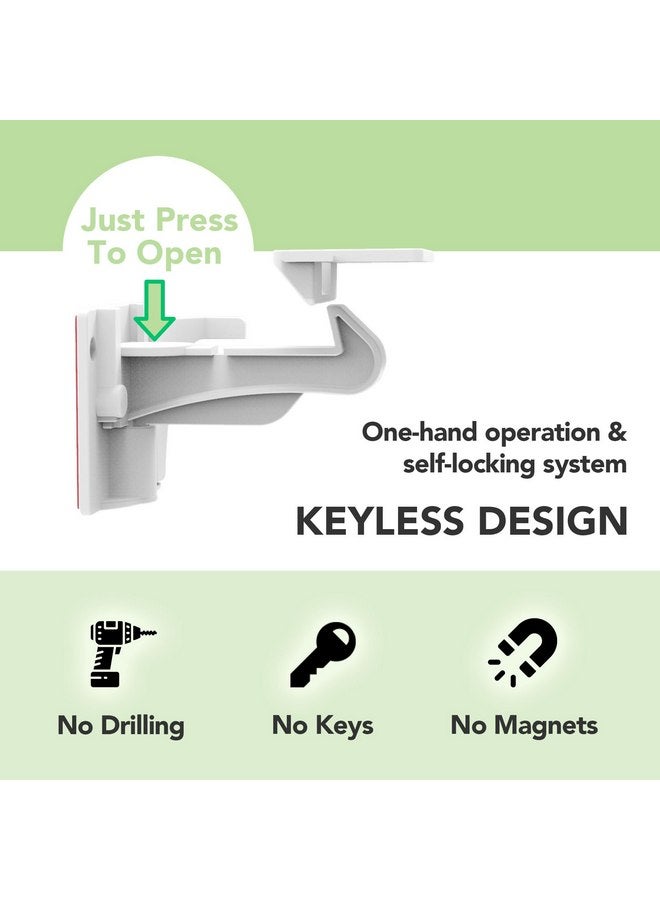 moonybaby 12-Pack Invisible Baby Proof Cabinet Latch Locks by Moonybaby, White - Image 5