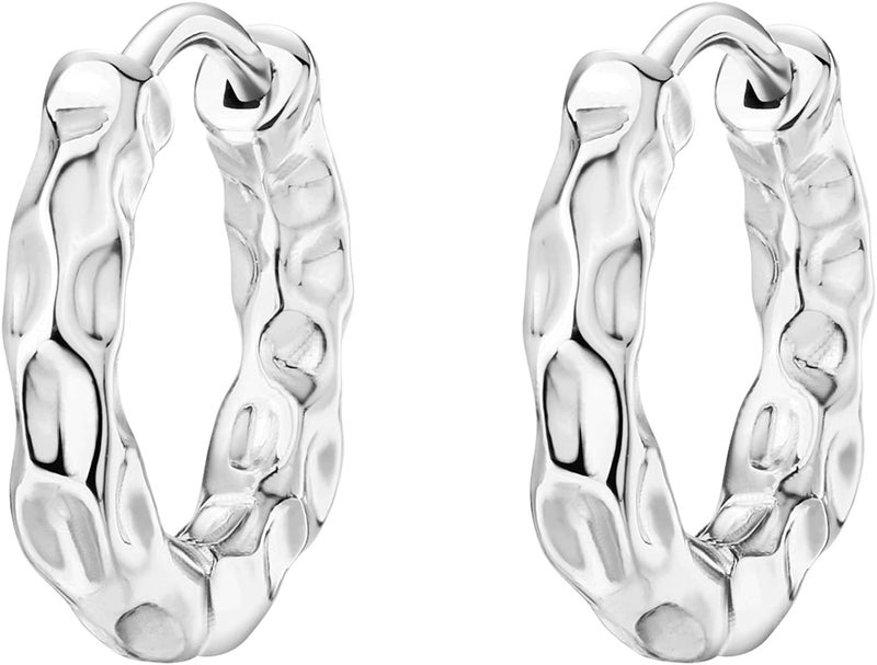 PAVOI 14K Gold Plated 925 Sterling Silver Post Ultra Thick Huggie Earring Women's Mini Hoop Earrings Gold Plated Small Hoops - Image 4
