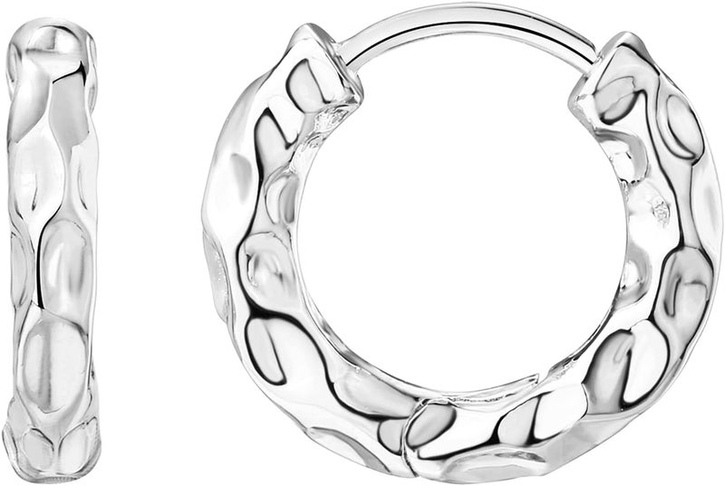 PAVOI 14K Gold Plated 925 Sterling Silver Post Ultra Thick Huggie Earring Women's Mini Hoop Earrings Gold Plated Small Hoops - Image 1