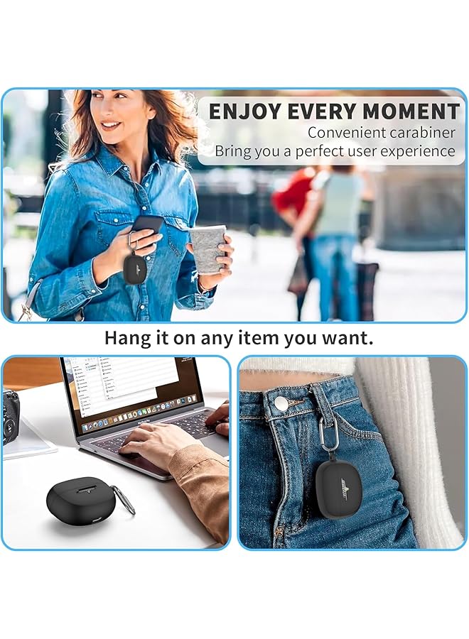 erorex Protective Case For Bose Quietcomfort Earbuds Ii 2022 And Quietcomfort Ultra Case 2023 Shockproof Tpu Cover With Carabiner Black Bose Quietcomfort Earbuds Ii Ultra - Image 5