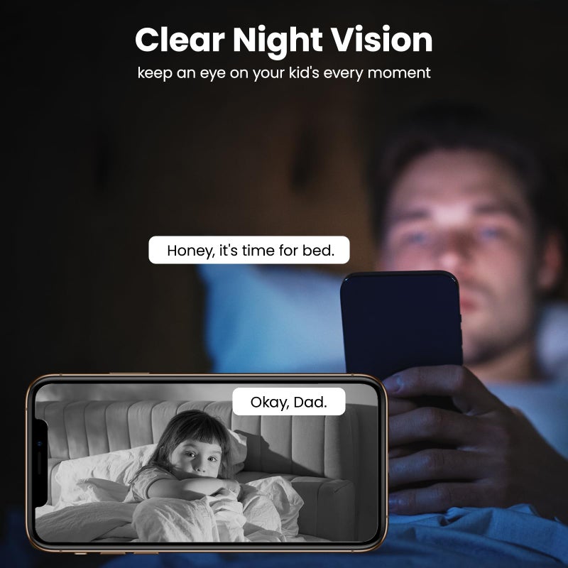 wansview Security Camera, IP Camera, WiFi Home Indoor Camera for Baby/Pet/Nanny, 2 Way Audio Night Vision, Compatible with Alexa, with TF Card Slot and Cloud, Q5 (Black, 5MP) - Image 4
