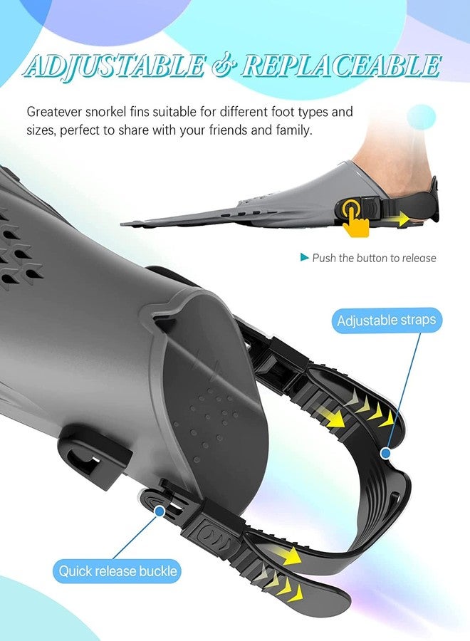 Matiko Snorkeling Gear for Adults, Snorkel Set Anti-Fog Anti-Leak, Panoramic View Diving Mask & Dry Top Snorkel, Adjustable Snorkel Fins with Travel Bag for Snorkeling Scuba Diving (Black-1) - Image 3