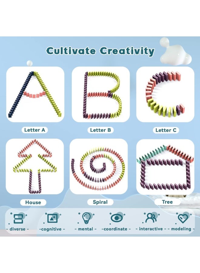 سوفام مجموعة ألعاب قطار دومينو للأطفال، لعبة قطار دومينو لعبة البناء، لعبة دومينو لعبة تكديس الألعاب، لعبة دومينو للبناء الآلي لغز لعبة قطار منزلي الصنع، مناسبة لـ 3+ سنة أولاد بنات - Image 2