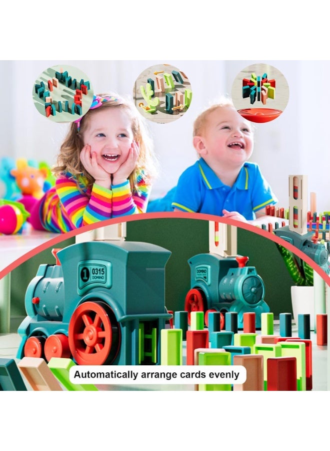 سوفام مجموعة ألعاب قطار دومينو للأطفال، لعبة قطار دومينو لعبة البناء، لعبة دومينو لعبة تكديس الألعاب، لعبة دومينو للبناء الآلي لغز لعبة قطار منزلي الصنع، مناسبة لـ 3+ سنة أولاد بنات - Image 3
