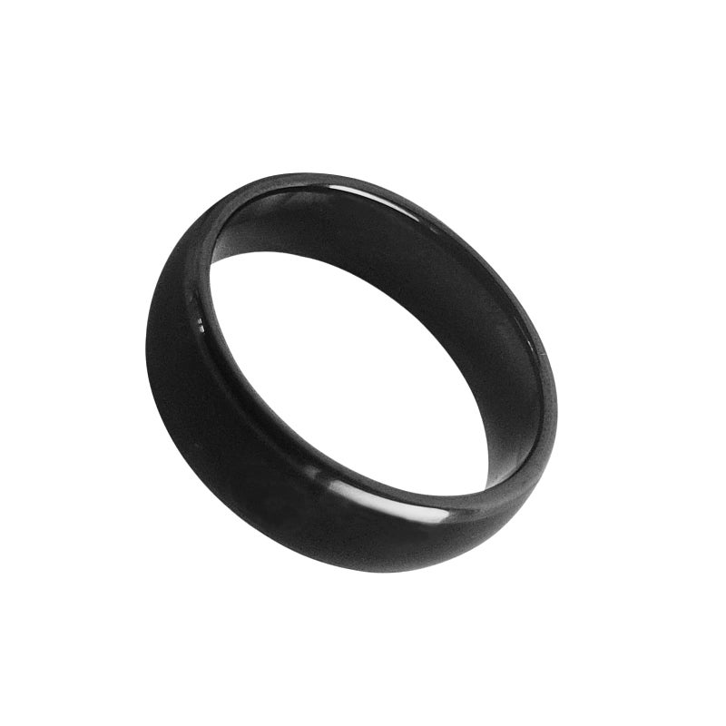 hecere Waterproof Ceramic NFC Ring, NFC Forum Type 2 215 496 Bytes Chip Universal for Mobile Phone, All-Round Sensing Technology Wearable Smart Ring, Fasion Ring for Men or Women (10#, Black) - Image 2
