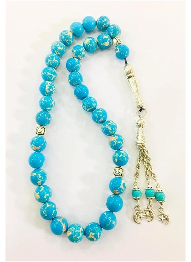 Generic - Elegant Natural Blue Turquoise 33 Beads Rosary - Image 1