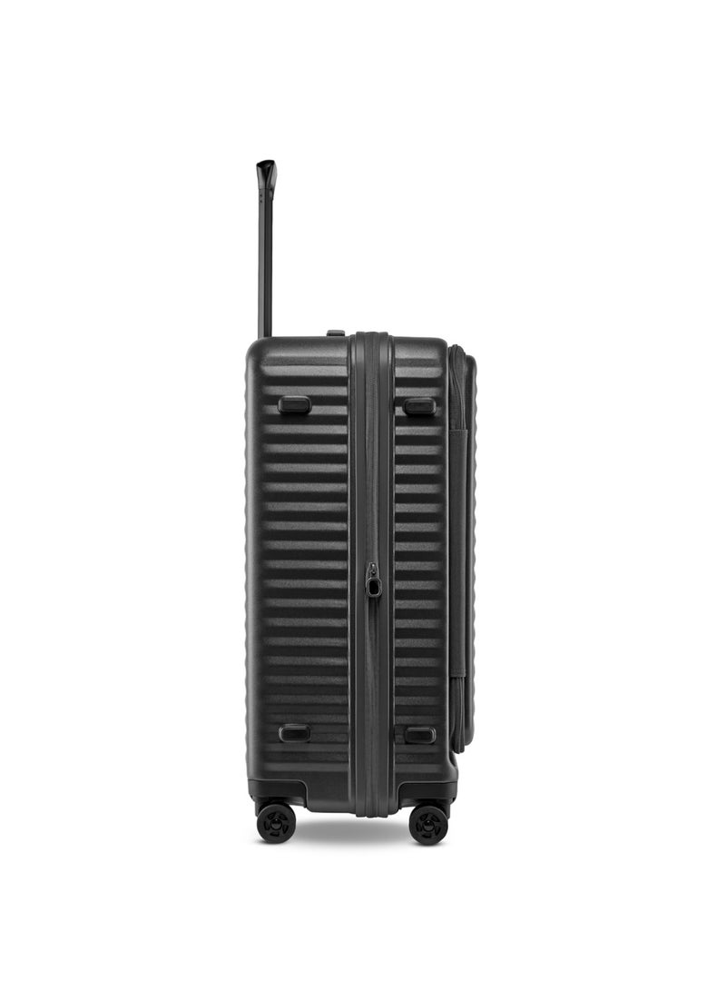 Echolac Celestra PC183FA-01 FS 24 Inch Expandable Hardside Trolley Luggage with TSA Lock, Front Opening Design, Hinomoto 4 Double-Wheeled System & Premium PC Shell - Black - Image 5