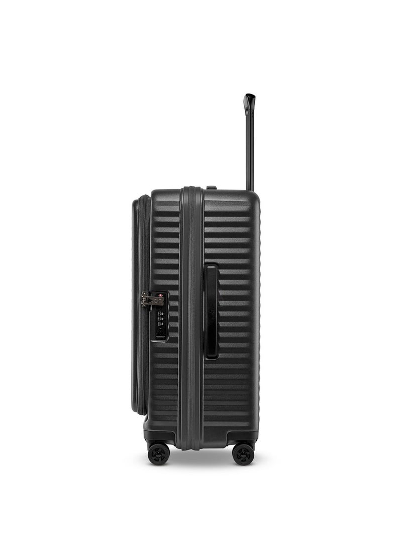 Echolac Celestra PC183FA-01 FS 24 Inch Expandable Hardside Trolley Luggage with TSA Lock, Front Opening Design, Hinomoto 4 Double-Wheeled System & Premium PC Shell - Black - Image 4