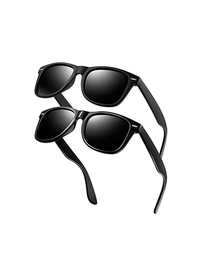 بروماس نظارات شمسية مستقطبة للرجال، نظارات شمسية مربعة أنيقة للنساء، ظلال كلاسيكية للنساء، قيادة الصيد في الهواء الطلق حماية 100% من الأشعة فوق البنفسجية 400 (زوجان) - Image 1