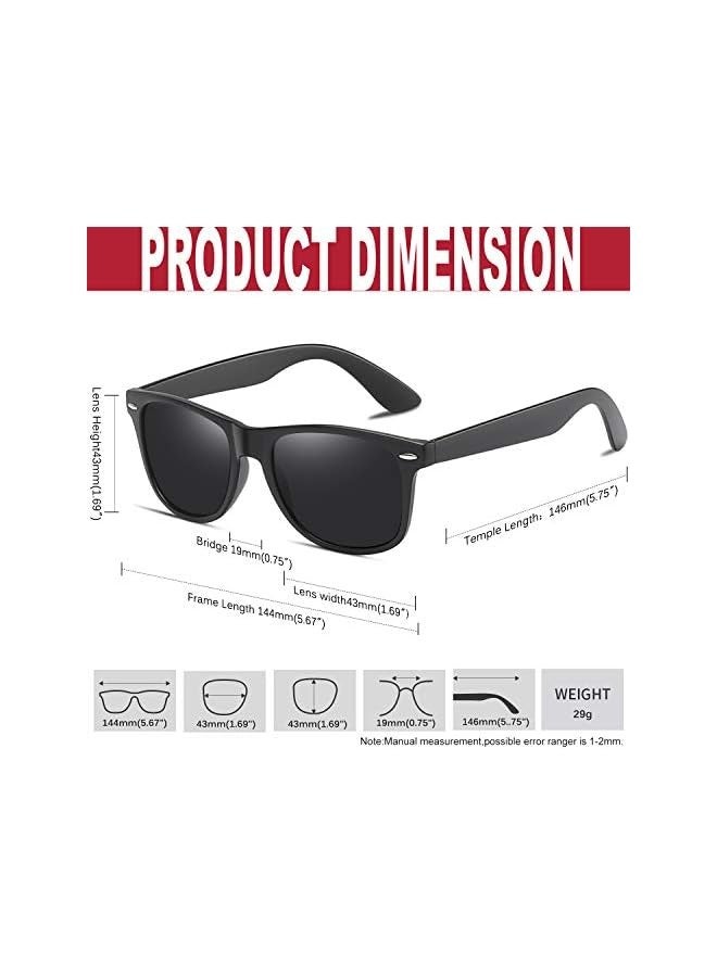 بروماس نظارات شمسية مستقطبة للرجال، نظارات شمسية مربعة أنيقة للنساء، ظلال كلاسيكية للنساء، قيادة الصيد في الهواء الطلق حماية 100% من الأشعة فوق البنفسجية 400 (زوجان) - Image 4
