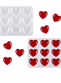 Y&D Heart Shape Resin Molds Keychain Charms Mold Silicone Epoxy Heart-Shaped Casting Jewelry for Pendant Craft Making (2 piece)  - Image 1