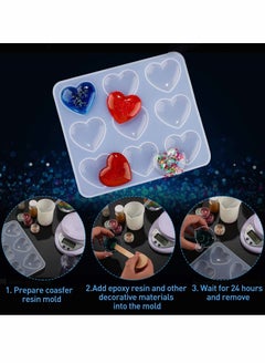 Y&D Heart Shape Resin Molds Keychain Charms Mold Silicone Epoxy Heart-Shaped Casting Jewelry for Pendant Craft Making (2 piece)  - Image 4
