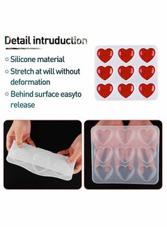 Y&D Heart Shape Resin Molds Keychain Charms Mold Silicone Epoxy Heart-Shaped Casting Jewelry for Pendant Craft Making (2 piece)  - Image 5