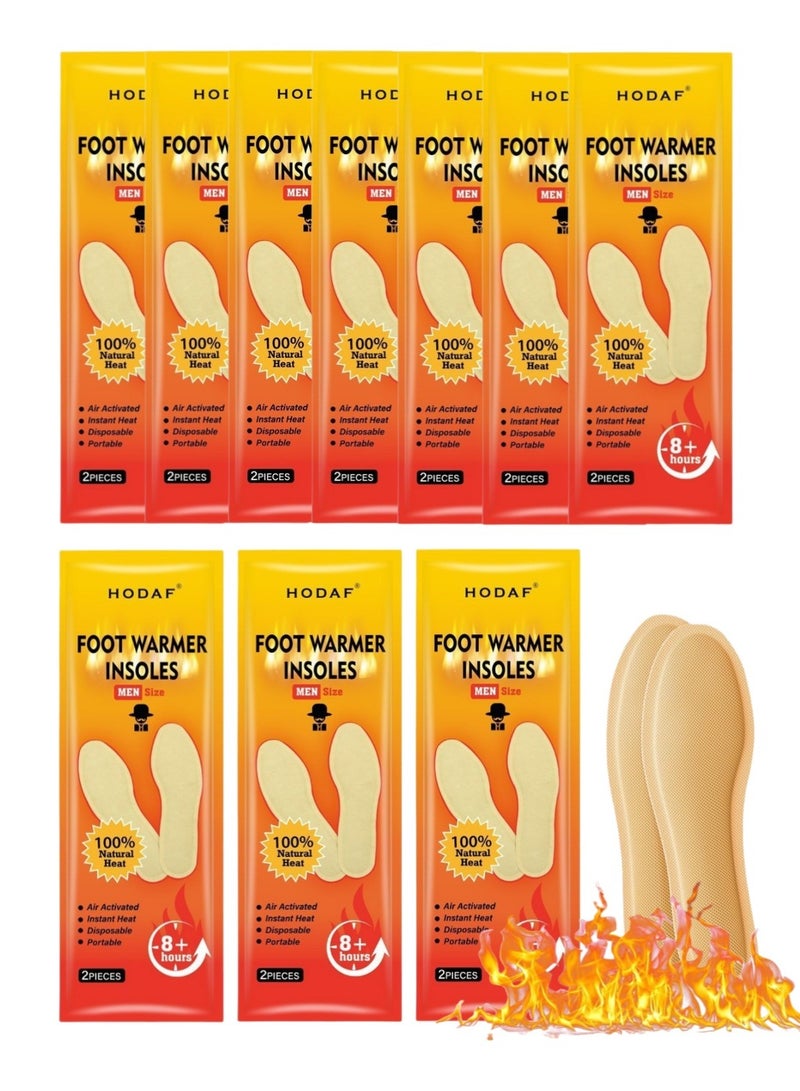 Hodaf 10 Pairs of Men's Foot Warming Insoles - Long-Lasting Safe Natural Odorless Air-Activated Insole Warmers - Heated for Up to 8 Hours - Image 1