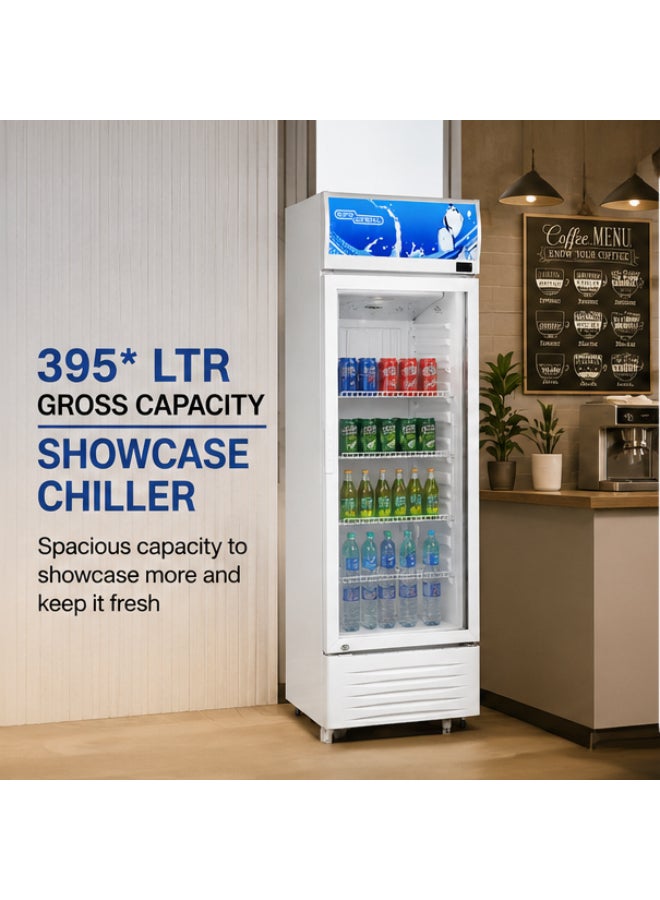 SUPER GENERAL Freestanding Single Door Chiller 338 L SGSC398 White/Blue - Image 1