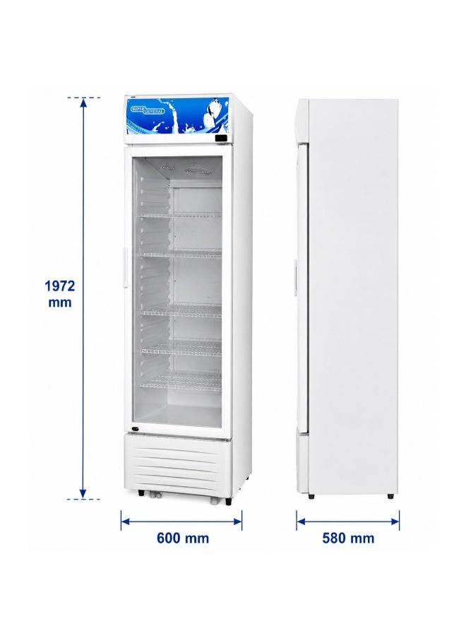 SUPER GENERAL Freestanding Single Door Chiller 338 L SGSC398 White/Blue - Image 4