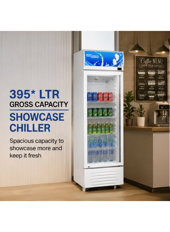 SUPER GENERAL Freestanding Single Door Chiller 338 L SGSC398 White/Blue - Image 1